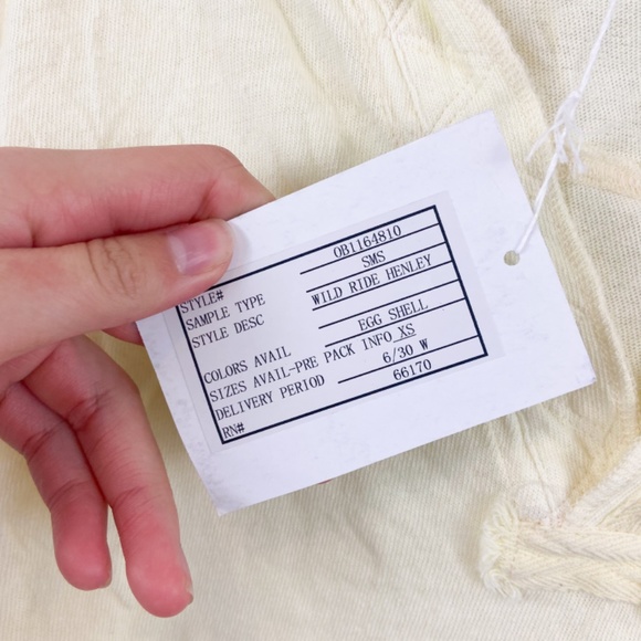 Free People Wild Ride Beaded Henley In Egg Shell - Picture 8 of 8